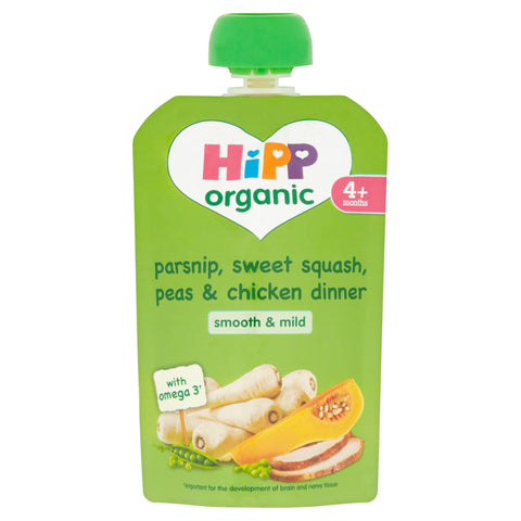 Parsnip, Sweet Squash, Peas & Chicken Dinner 100g
